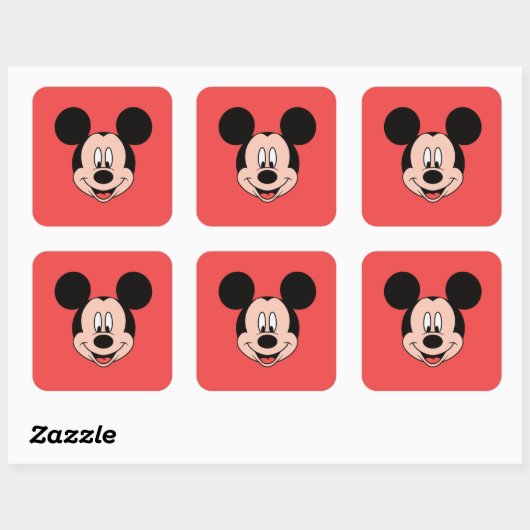 Mickey Vierkante Sticker (Vel)