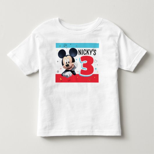 Mickey's Fun Verjaardagscollectie Custom TEE Kinder Shirts (Voorkant)