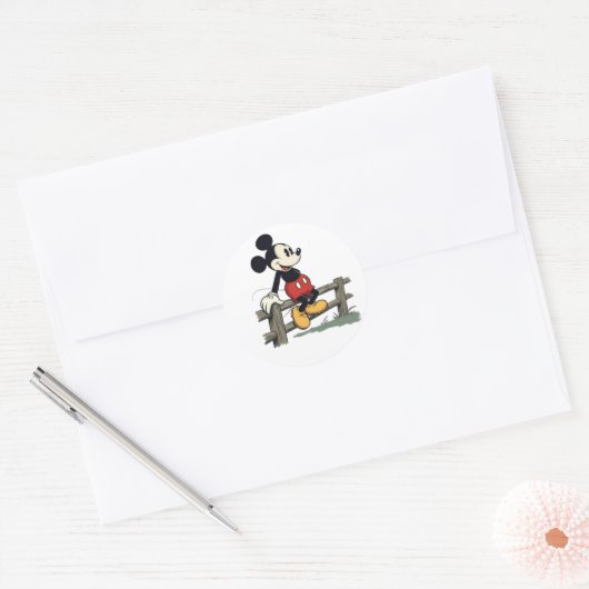 Mickey's vredige hek ronde sticker (Envelop)