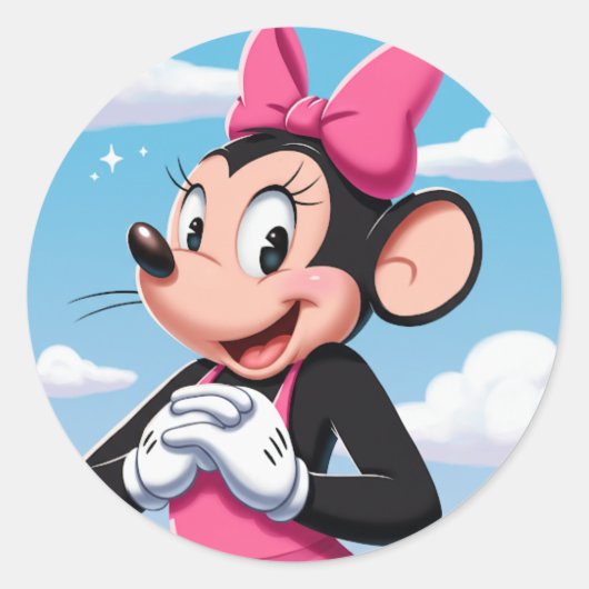 Micky Mouse kleurrijk Ronde Sticker (Voorkant)