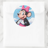 Micky Mouse kleurrijk Ronde Sticker (Tas)