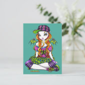 "Micky" Punky Rainbow Fairy Art Briefkaart (Staand voorkant)