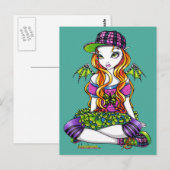 "Micky" Punky Rainbow Fairy Art Briefkaart (Voorkant / Achterkant)