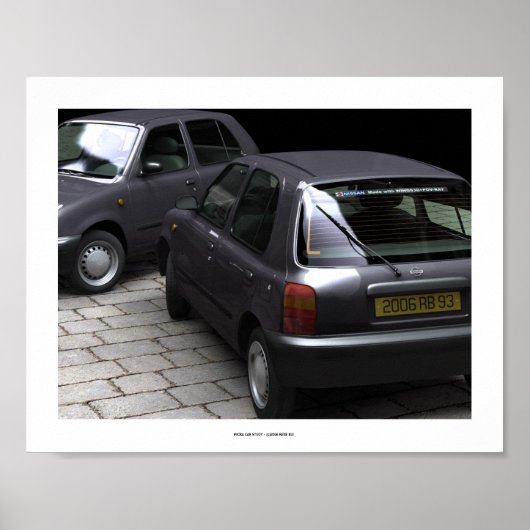 MICRA CAR STUDY 1 Computer Art Poster (Voorkant)