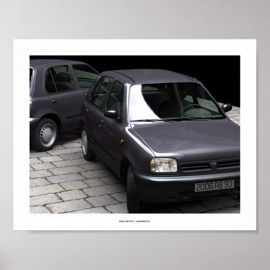 MICRA CAR STUDY 3 Computer Art Poster (Voorkant)