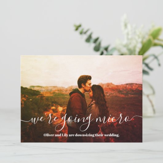 Micro Bruiloft Downsize Foto Eenvoudig Script Aankondiging (Staand voorkant)
