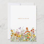 Micro Bruiloft Kleurrijke Wilde Bloemen Wijziging  Kaart (Achterkant)