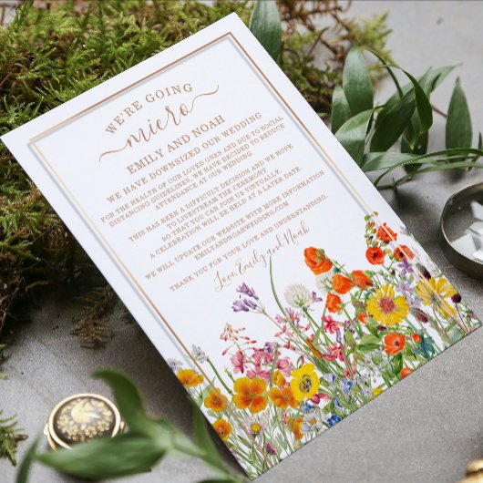 Micro Bruiloft Kleurrijke Wilde Bloemen Wijziging  Kaart
