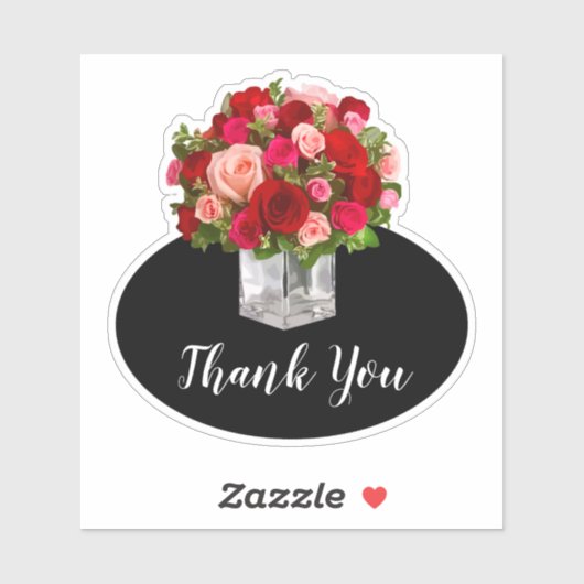 Micro bruiloft Rozen dank u Sticker labels (Vel)