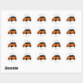Micro-cartoon illustratie ronde sticker (Vel)