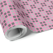 Micro Checkered Pink Wrapping Paper Cadeaupapier (Rol Hoek)