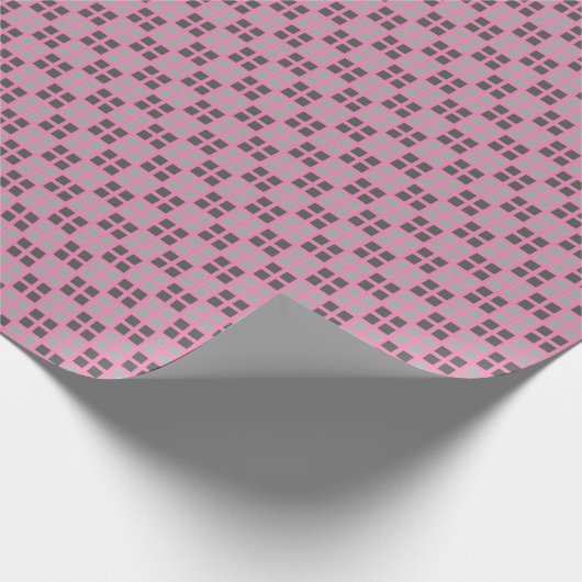 Micro Checkered Pink Wrapping Paper Cadeaupapier (Hoek)