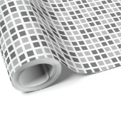 Micro Checkered White Wrapping Paper Cadeaupapier (Rol Hoek)