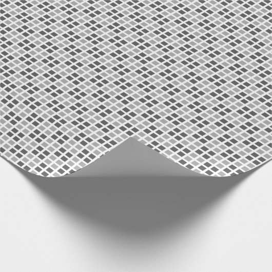 Micro Checkered White Wrapping Paper Cadeaupapier (Hoek)