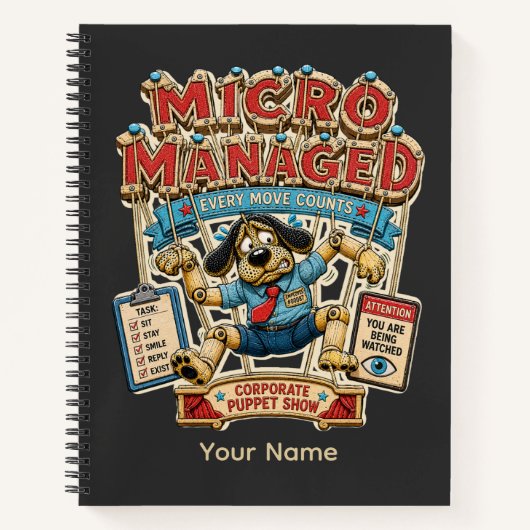 Micro Gemanaged Persoonlijk Grappig Kantoor T-Shir Notitieboek (Voorkant)