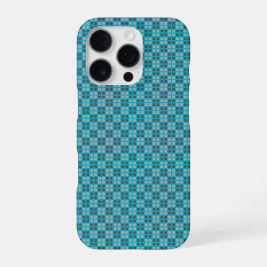 Micro geruite blauwe iPhone-beschermer iPhone Hoesje (Achterkant)