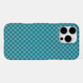Micro Geruite blauwe iPhone Protector Hoesje (Achterkant horizontaal)