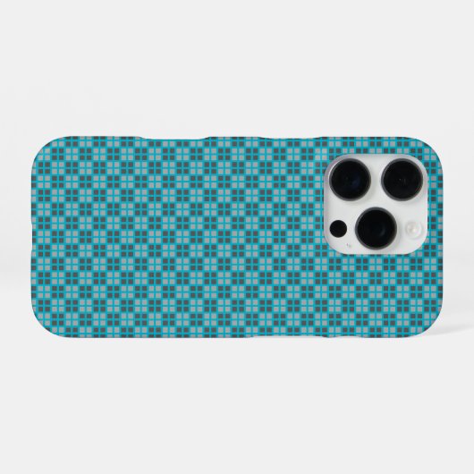 Micro Geruite blauwe iPhone Protector Hoesje (Achterkant horizontaal)