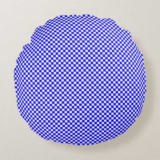 Micro geruite rasterpatroon rond kussen (Voorkant)
