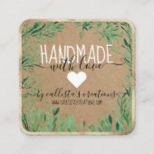 Micro Greens Gold Handmade with Love Etsy Crafter Vierkante Visitekaartje (Voorkant)