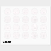 Micro Hartjes Licht Roze - Wit Ronde Sticker (Vel)