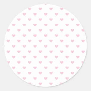 Micro Hartjes Licht Roze - Wit Ronde Sticker