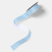 Micro Hartjes Wit - Babyblauw Satijnen Lint (Achterkant)