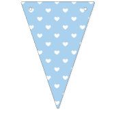 Micro Hartjes Wit - Babyblauw Vlaggetjes (Tweede vlag)