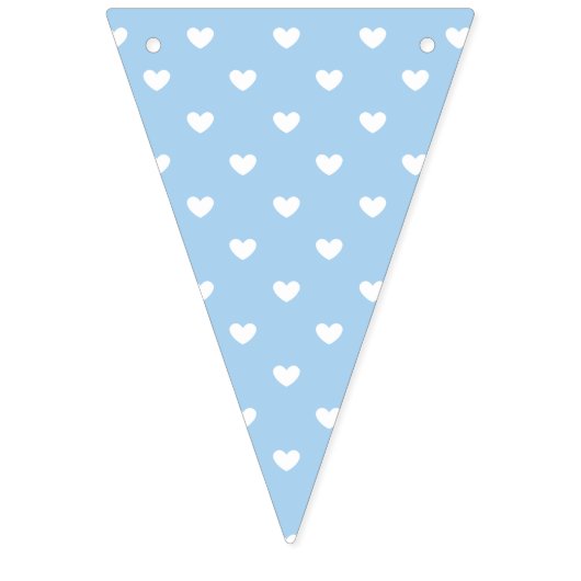 Micro Hartjes Wit - Babyblauw Vlaggetjes (Eerste vlag)