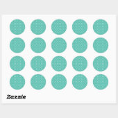 Micro Hartjes Wit - Bluegrass Groen Ronde Sticker (Vel)