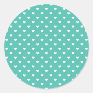Micro Hartjes Wit - Bluegrass Groen Ronde Sticker