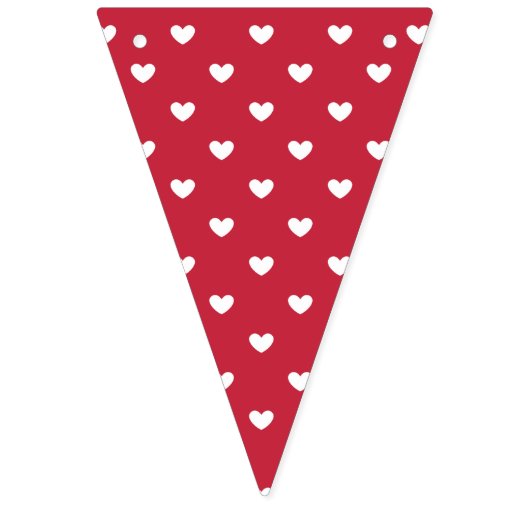 Micro Hartjes Wit - Kersenrood Vlaggetjes (Eerste vlag)