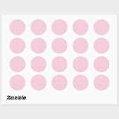 Micro Hartjes Wit - Licht Roze Ronde Sticker (Vel)