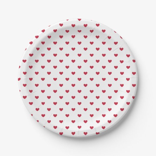 Micro Hearts Kersen Rood - Wit Papieren Bordje (Voorkant)