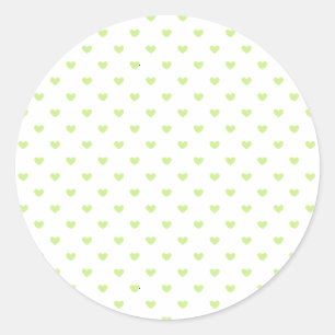 Micro Hearts Lentgroen - Wit Ronde Sticker