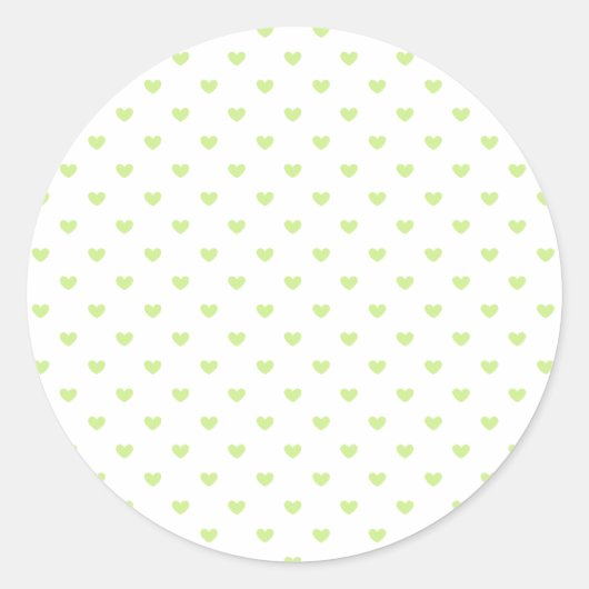 Micro Hearts Lentgroen - Wit Ronde Sticker (Voorkant)