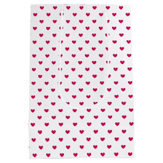 Micro Hearts Raspberry - Wit Medium Cadeauzakje (Achterkant)