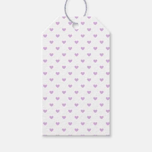 Micro Hearts Soft Lilac - White Cadeaulabel (Voorkant)