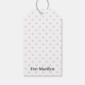 Micro Hearts Soft Lilac - White Cadeaulabel (Achterkant)