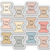Micro Maandelijkse Index Tab Pastel Bujo Planner L Sticker (Voorkant)