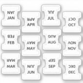 Micro Maanden Index Tab Bujo Scheidingsetiketten P Sticker (Voorkant)