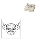 Micro Mini Highland Cow Stamp Rubberstempel (Gestempeld)