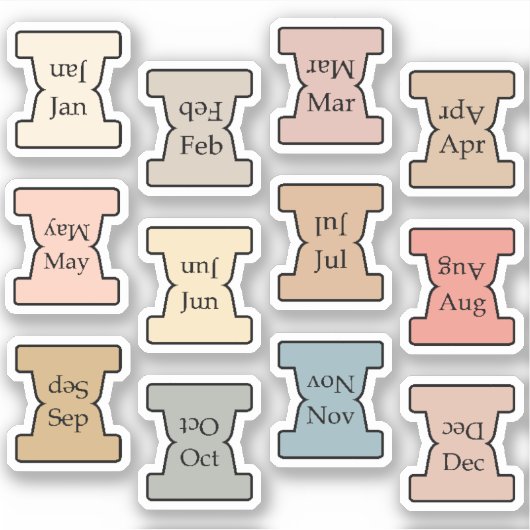 Micro Monthly Index Tab Pastel Bujo Planner Labels (Voorkant)