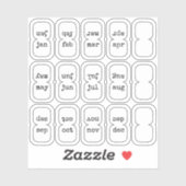 Micro Monthly Index Tabs Journal Divider Foldable Sticker (Vel)