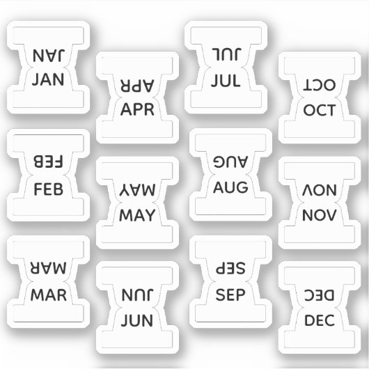 Micro Months Index Tab Bujo Divider Labels Planner (Voorkant)