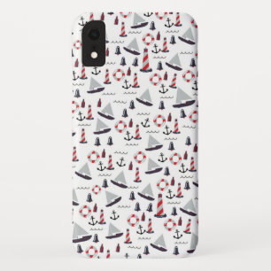 Micro Nautical Patroon vintage stijl afdruk. Case-Mate iPhone Case