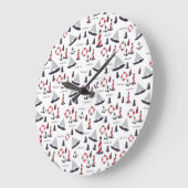 Micro Nautical Pattern  stijl print. Grote Klok (Hoek)