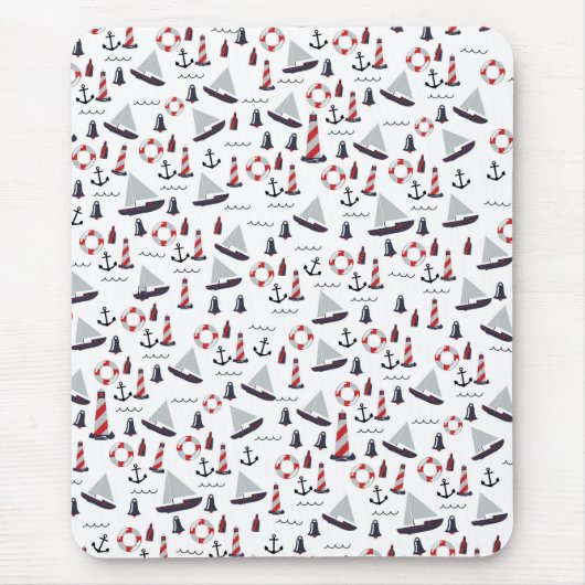 Micro Nautical Pattern  stijl print. Muismat (Voorkant)