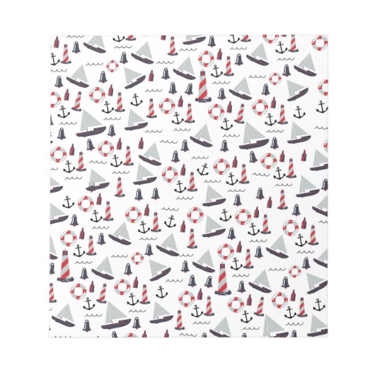 Micro Nautical Pattern  stijl print. Notitieblok (Voorkant)