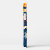 Micro-organismen Donkerblauw: Biologiepatroon Case-Mate iPhone Case (Achterkant / Rechts)